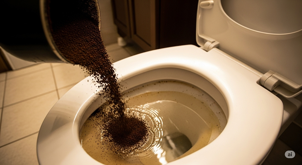 コーヒーかすをトイレに流すのはNG?