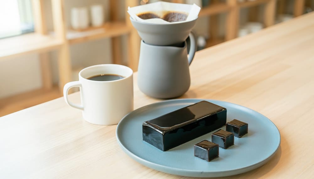 コーヒーの味を引き立てるお洒落なブルーボトル羊羹：イメージ